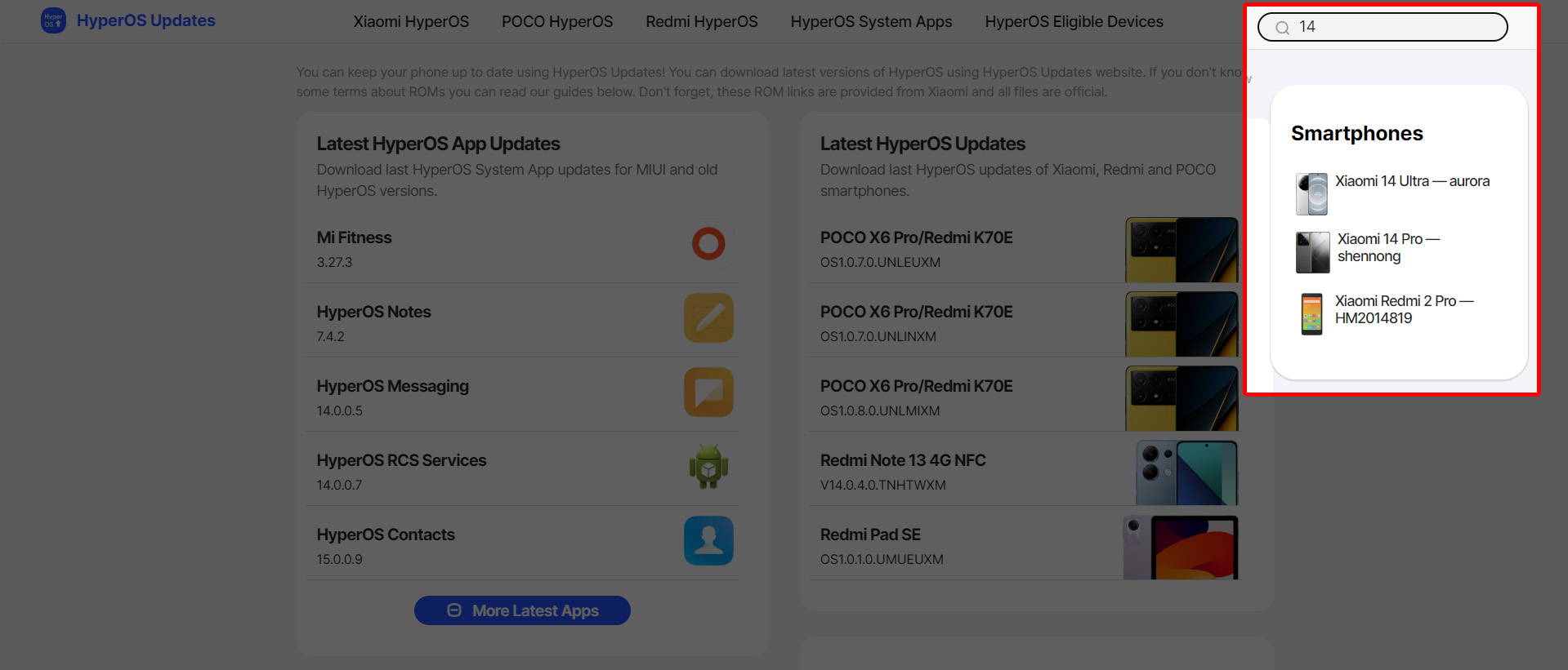 Search your device using search bar